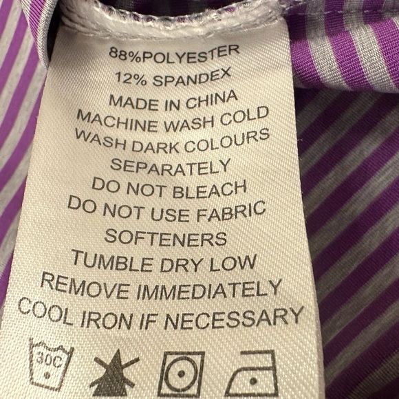 FootJoy purple and grey striped polo. Size medium. - Picture 3 of 7